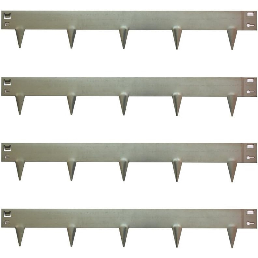 Garden Gear Grey and Silver Metal Border Edging 4 Pack Image 1