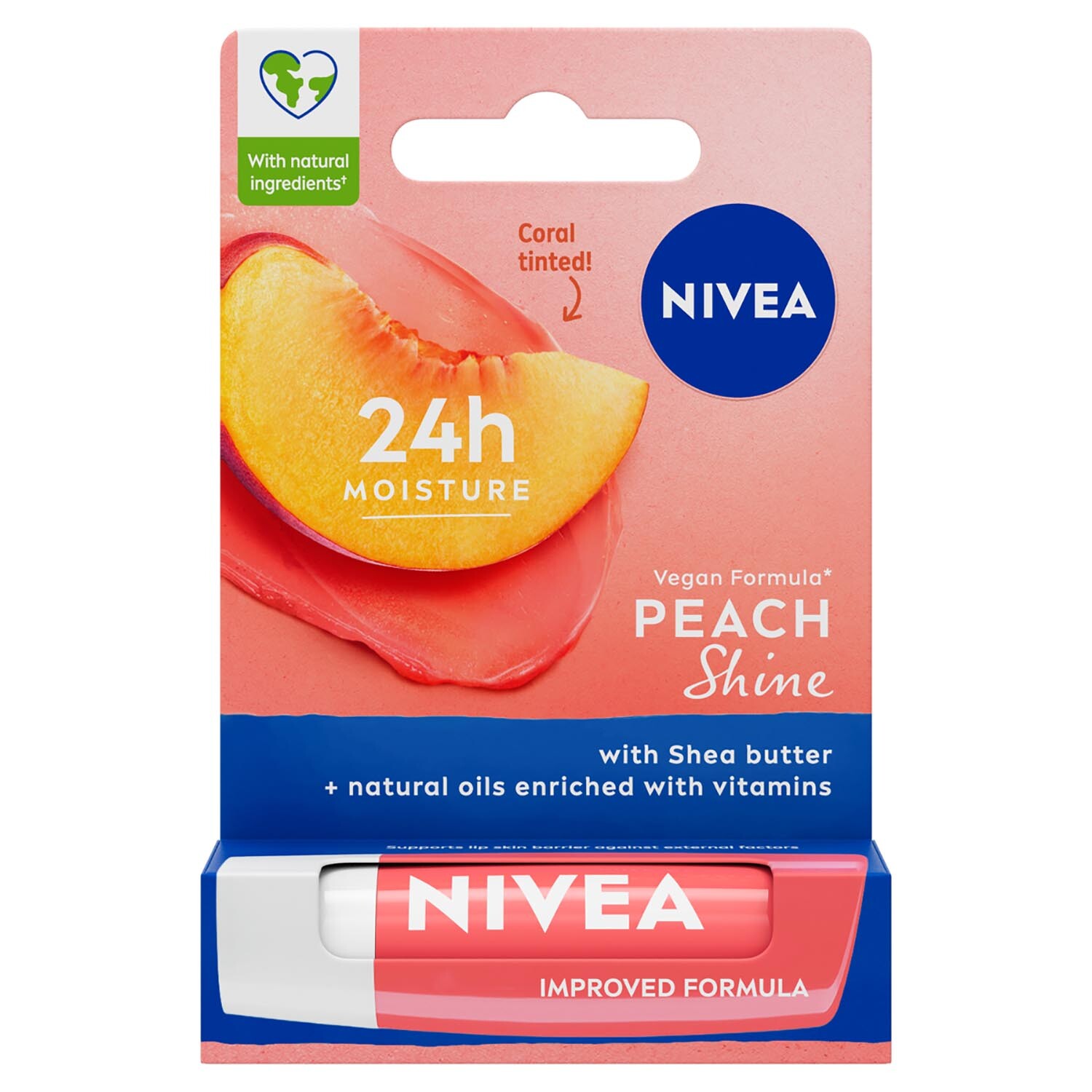 Nivea Peach Shine Lip Balm - Pink Image