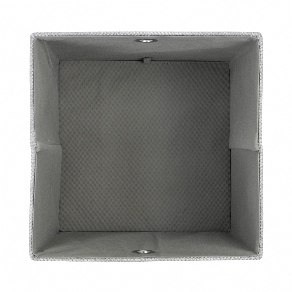 JVL Serena Light Grey Foldable Cube Organiser Box with Lid  Image 4