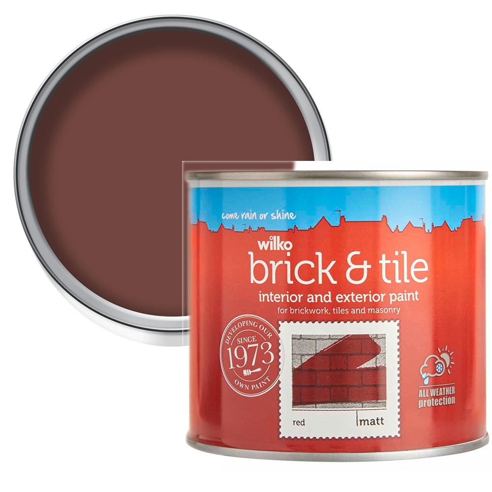 Wilko Brick & Tile Red Matt Paint 500ml Image 1