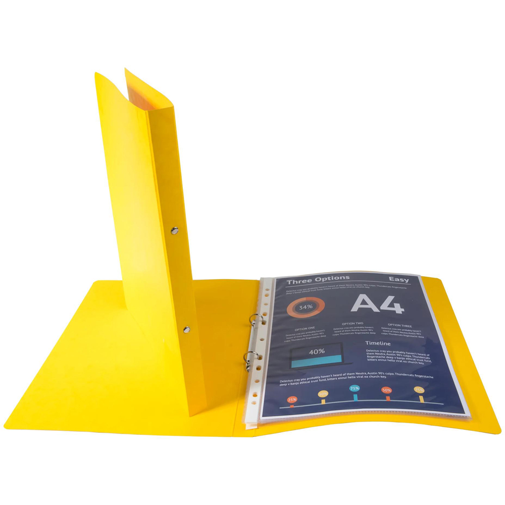 Exacompta A4 Yellow 2R Elasticated A4 Ring Binder 10 Pack Image 2