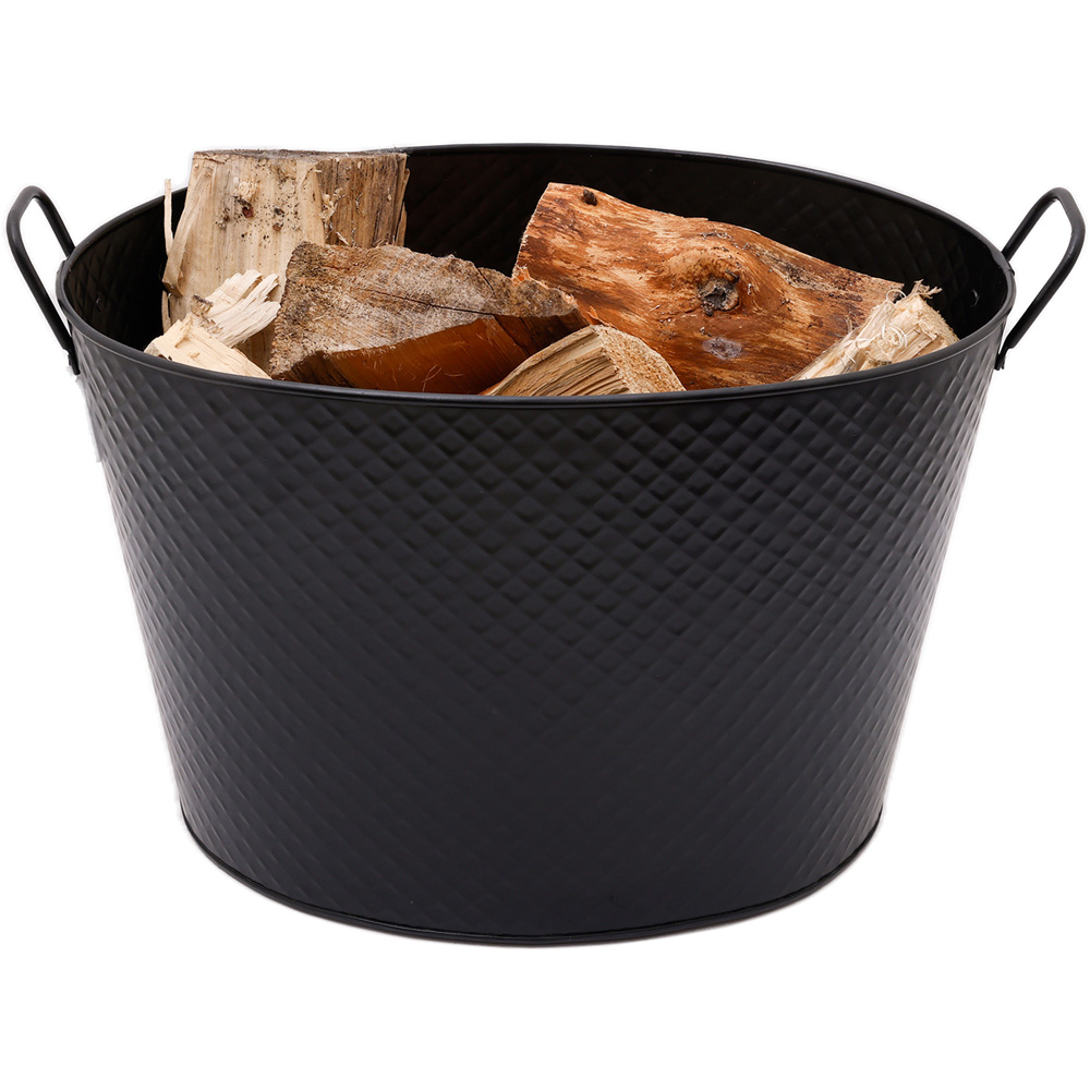 Charles Bentley Large Black Diamond Embossed Oval Bucket Image 4