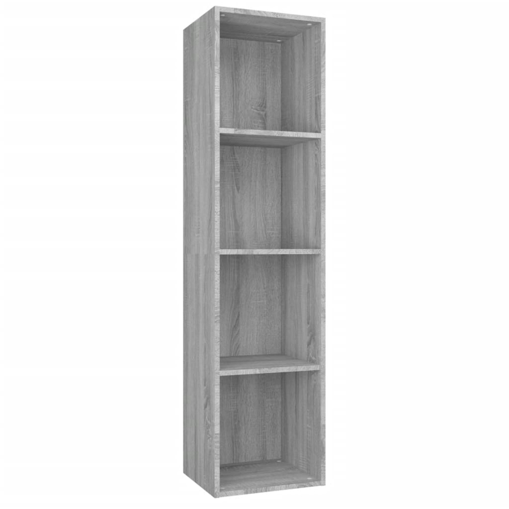 vidaXL 4 Shelf Grey Smoked Oak Bookcase Image 2