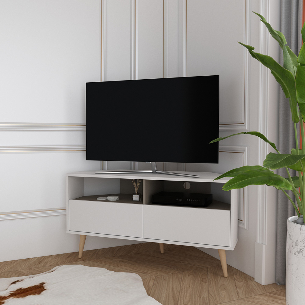 Decorotika Aura 2 Drawer 2 Shelf Galaxy White TV Unit Image 6