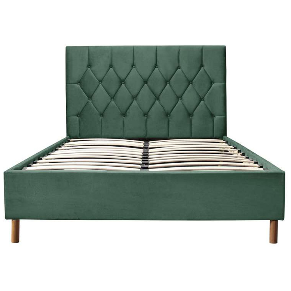 Loxley Double Green Fabric Ottoman Bed Image 5