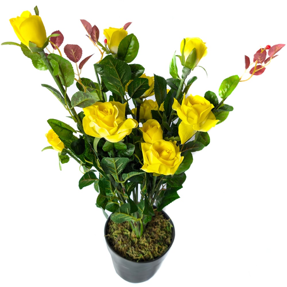 Best Artificial Yellow Rose Plant in Pot 2ft Image 2