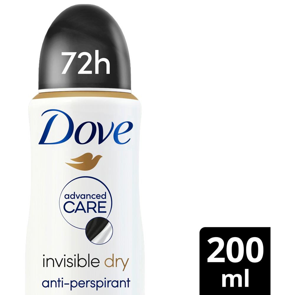 Dove Advanced Care Anti-perspirant Invisible Dry Deodorant Spray 200ml Image 3
