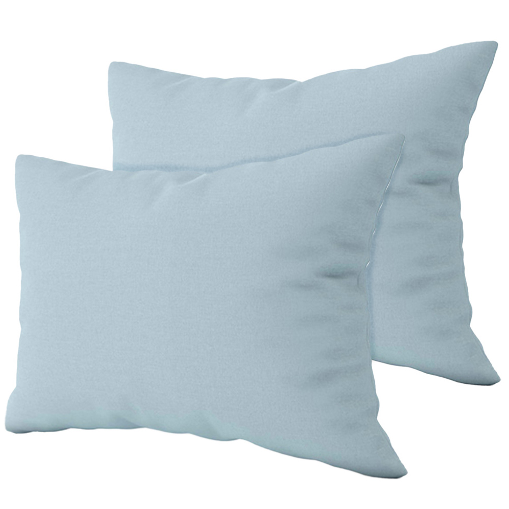 Serene Blue Brushed Cotton Pillowcases 2 Pack Image 1