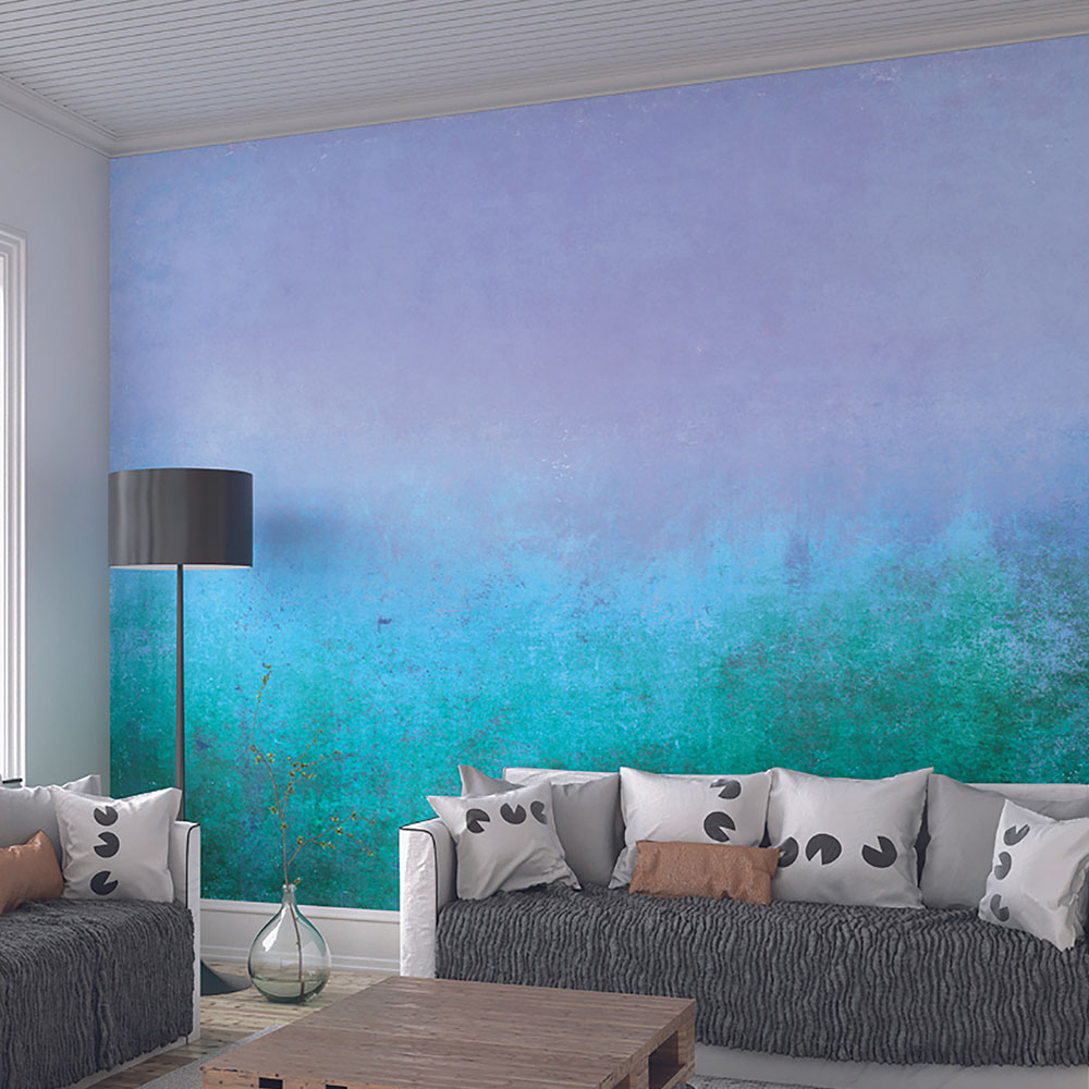 Origin Murals Grunge Distressed Effect Blue Wall Mural Image 1