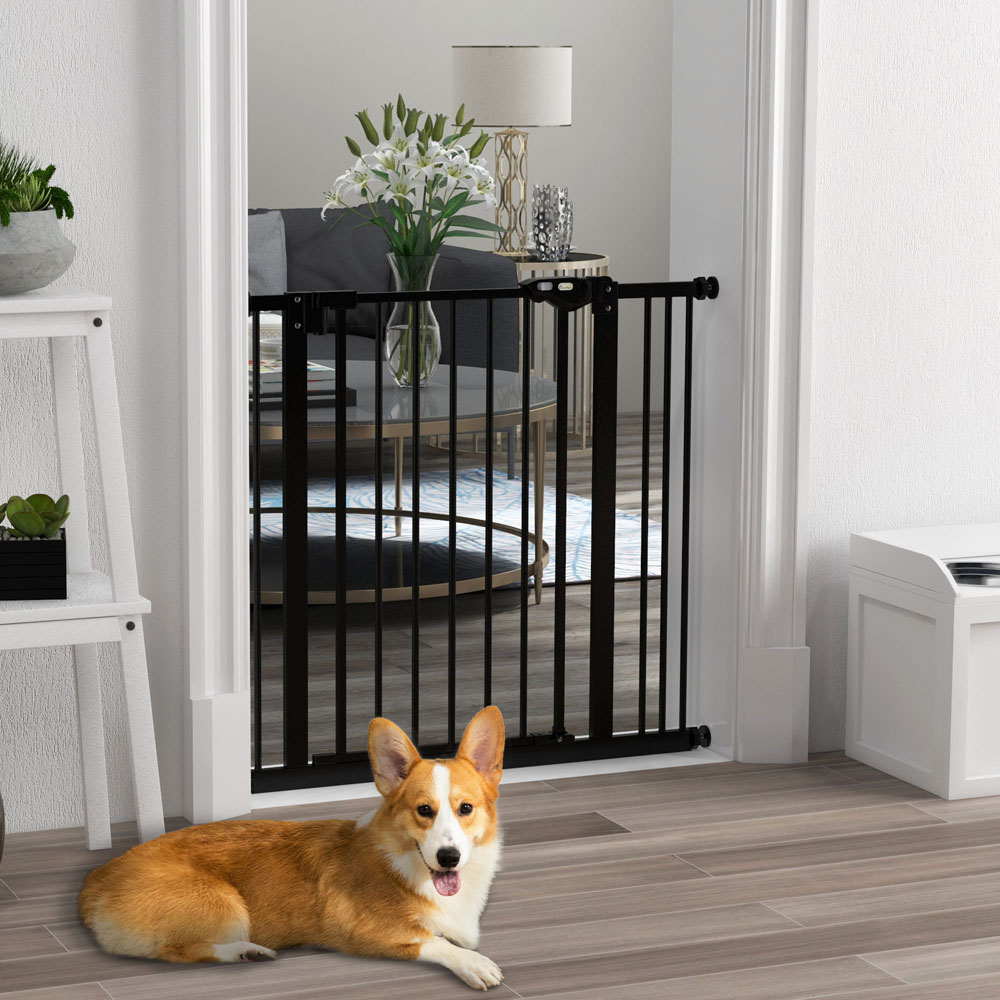 PawHut Black 74-87cm Pet Safety Gate Image 2