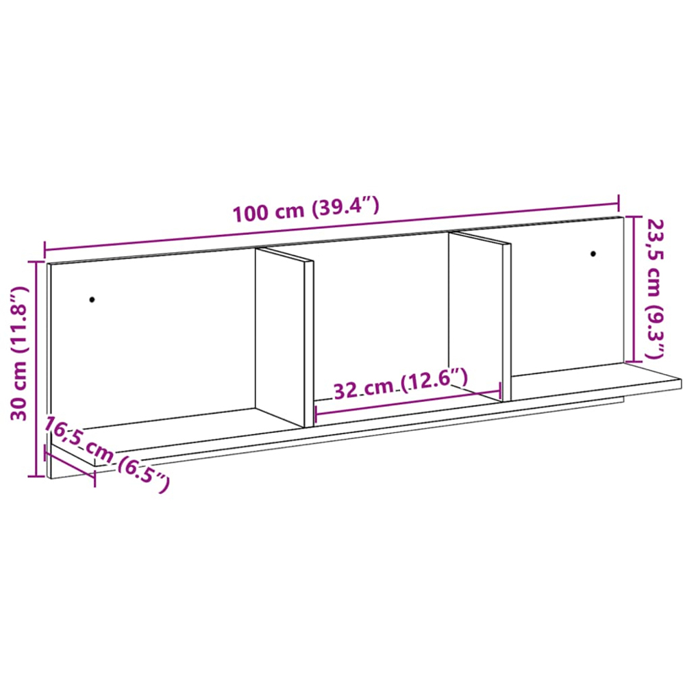 vidaXL 3 Shelf White Wall Cabinet Image 8