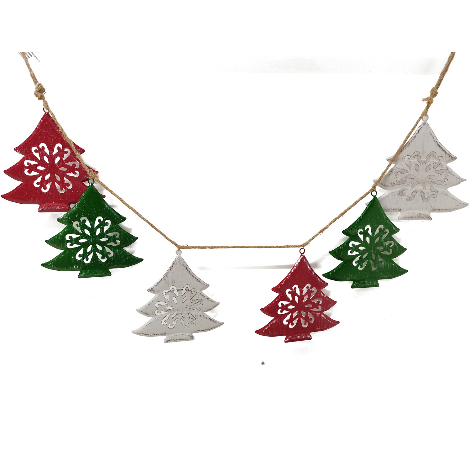 Christmas Tree Metal Garland Multicolour Image 1