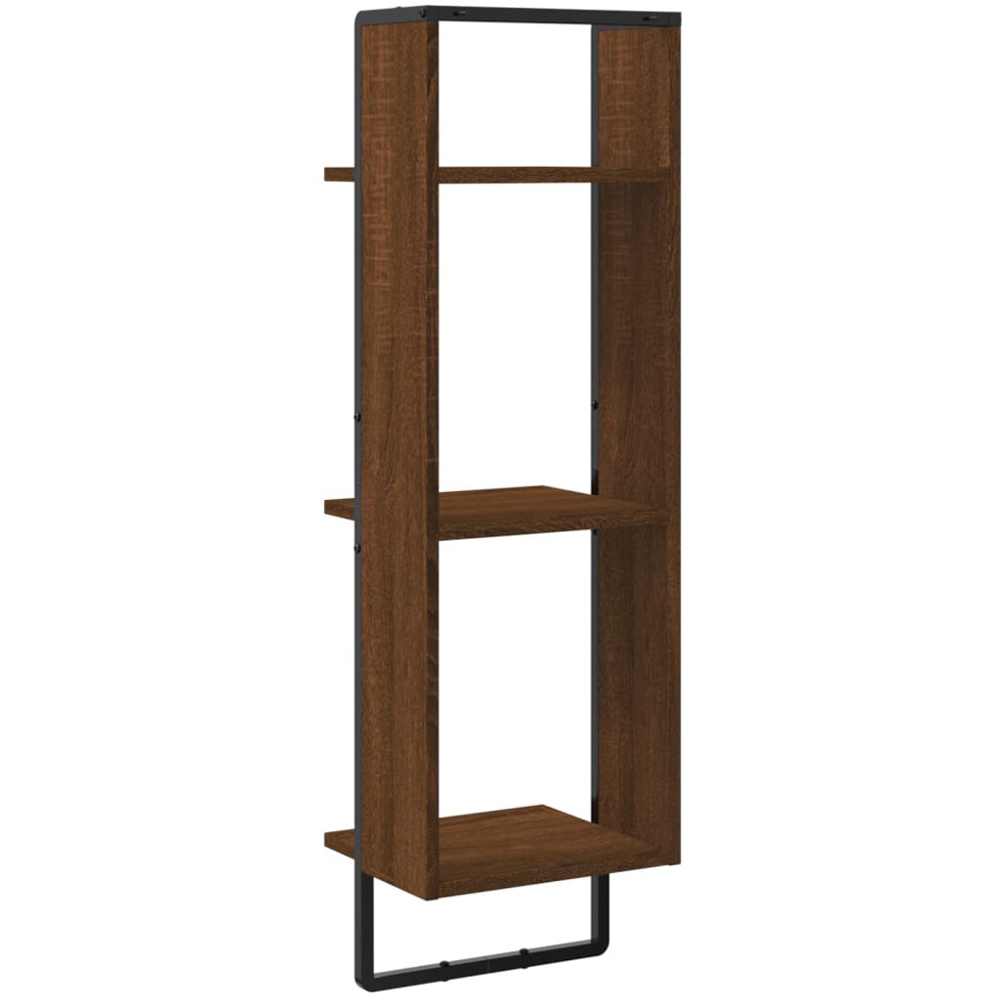 vidaXL 3-Tier Brown Oak Wall Shelf Set of 2 Image 5
