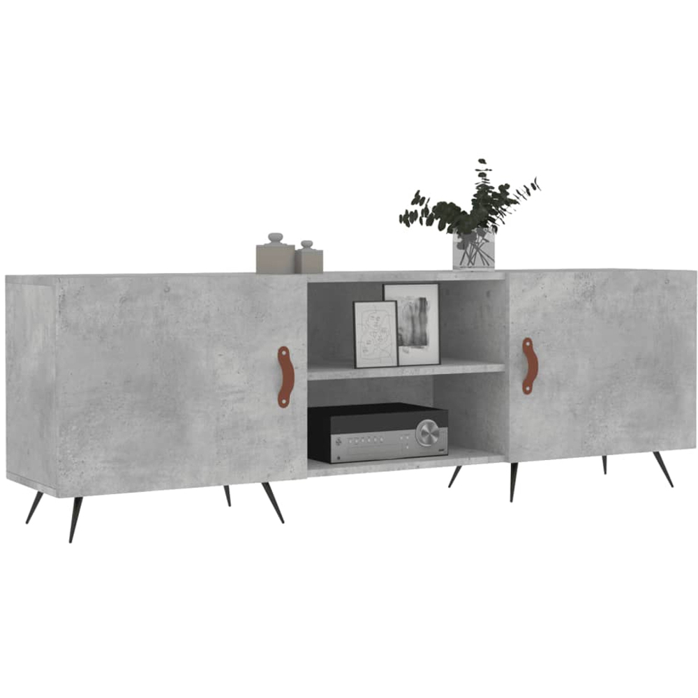 vidaXL 2 Door 2 Shelf Concrete Grey TV Cabinet Image 3