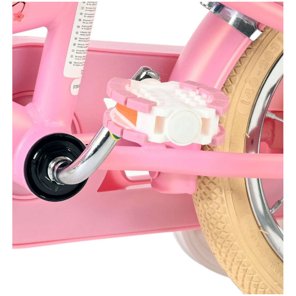 Volare Blossom Kids 12 inch Pink Bike with Stabilisers Doll Seat and Basket Image 8