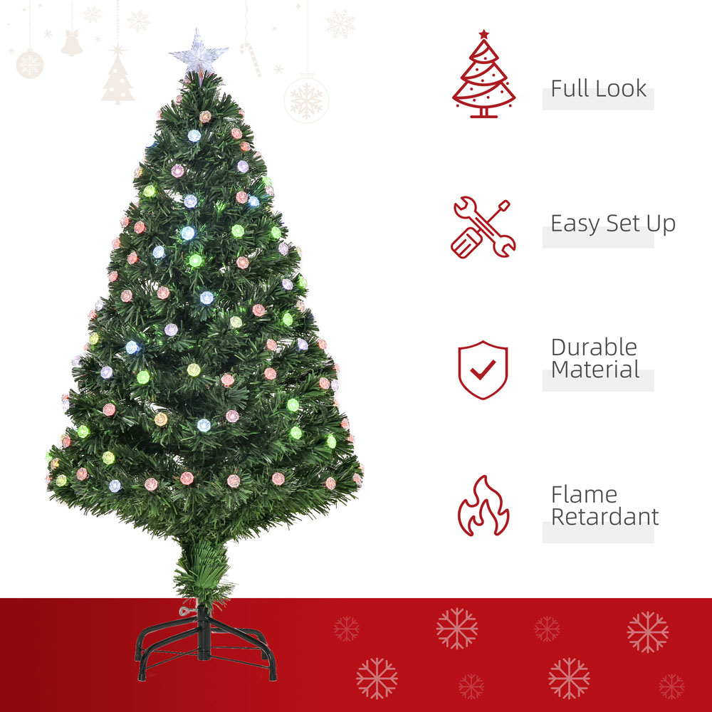 Everglow Fibre Optic LED Pre-Lit Green Artificial Christmas Tree 4ft Image 4