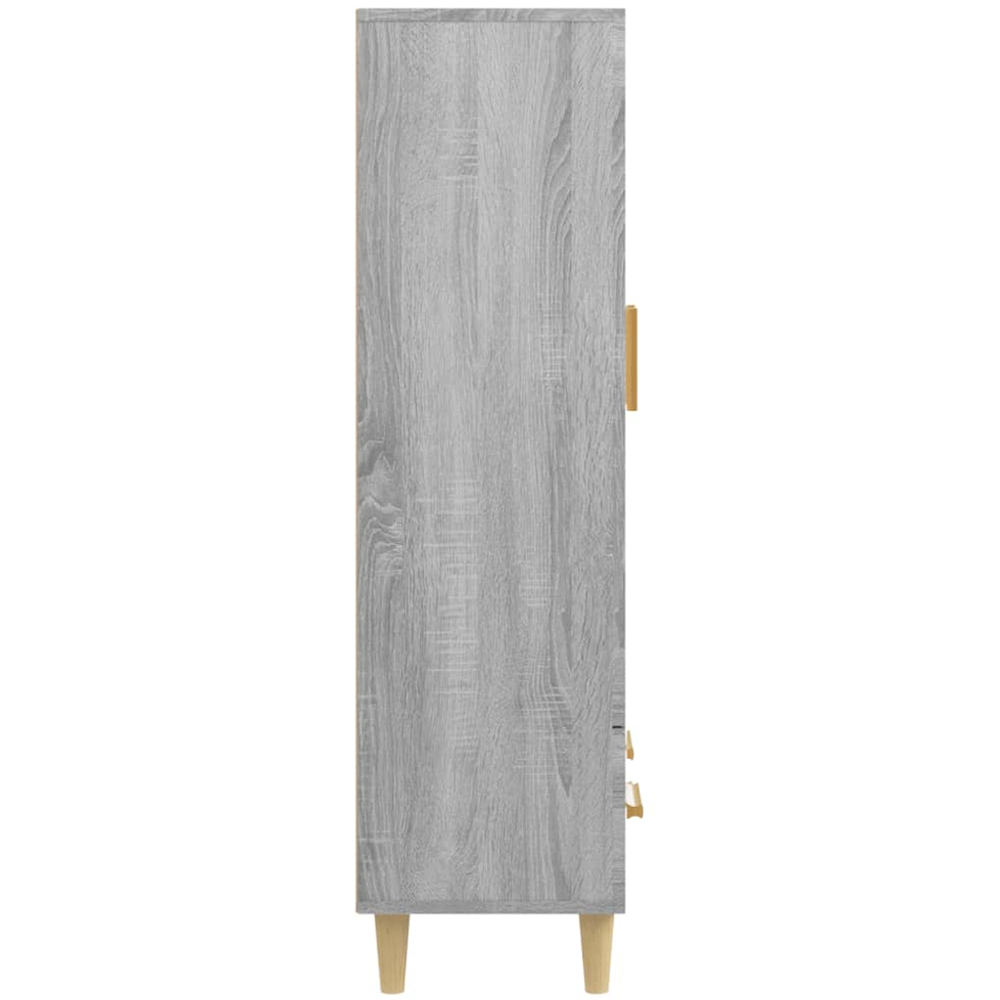 vidaXL 2 Glass Door Single Drawer Grey Sonoma Highboard Image 7