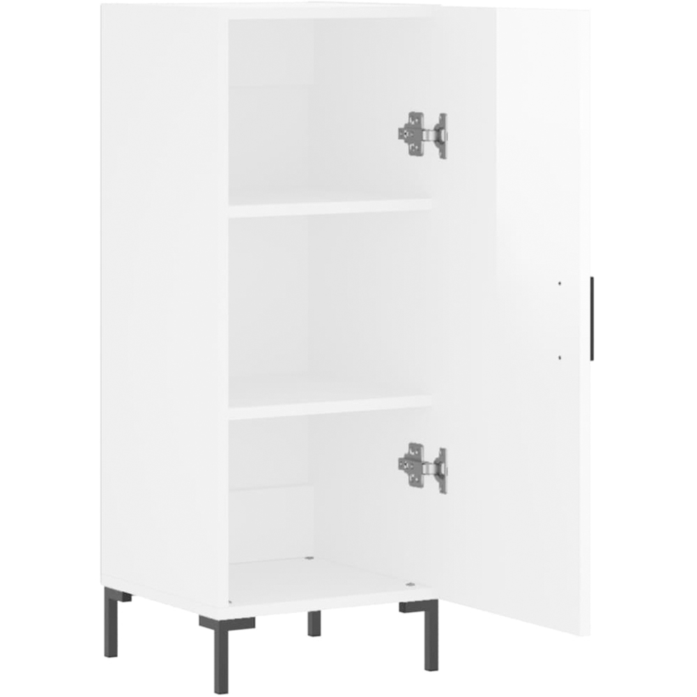 vidaXL Single Door High Gloss White Narrow Sideboard Image 5