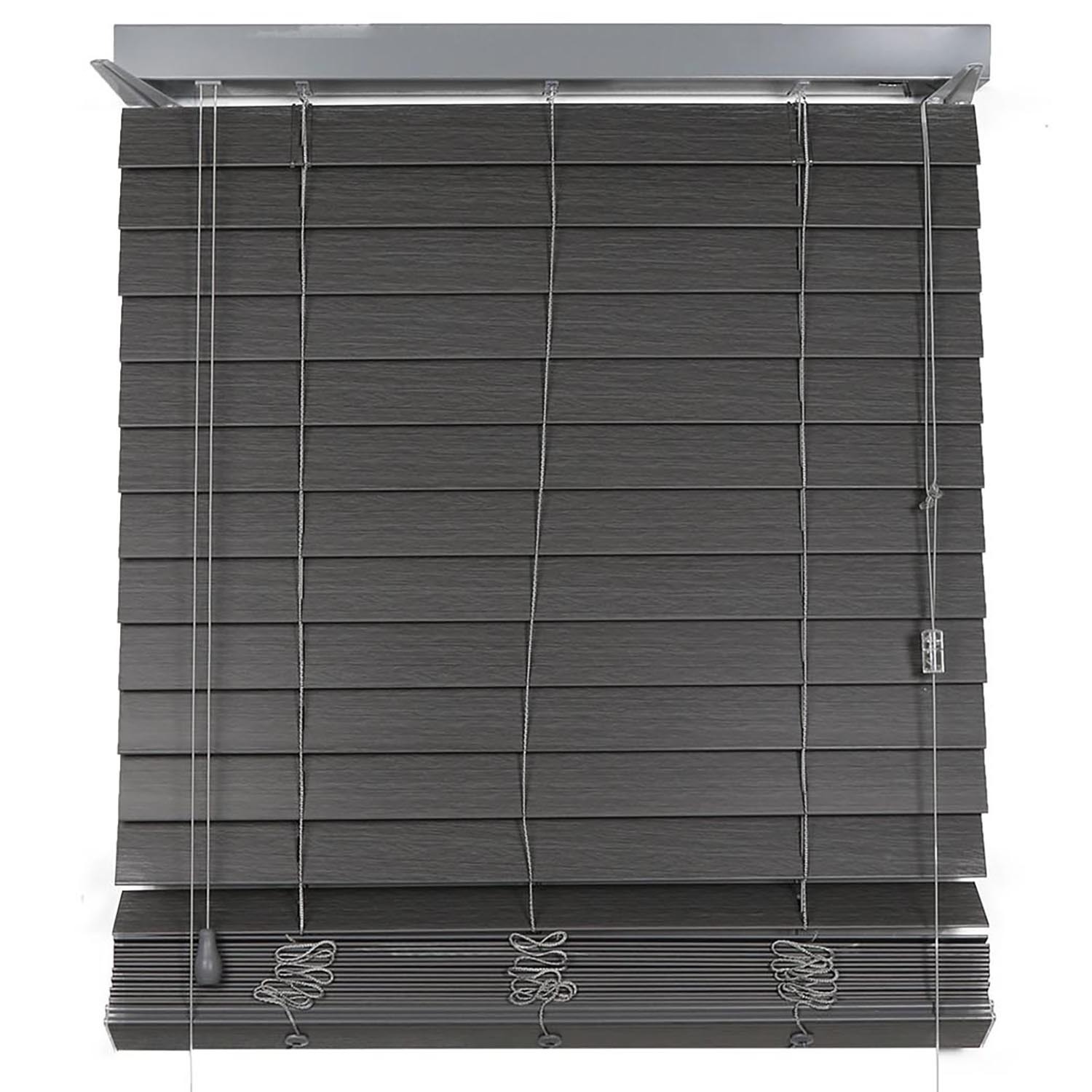 Ashwood Venetian Blinds Dark Grey Oak 90cm Image 2