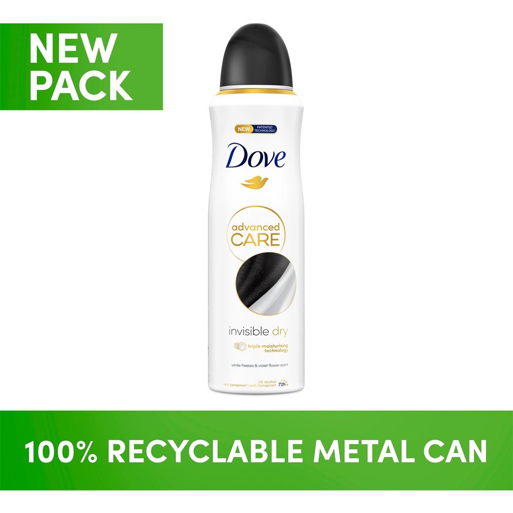 Dove Advanced Care Anti-perspirant Invisible Dry Deodorant Spray 200ml Image 4