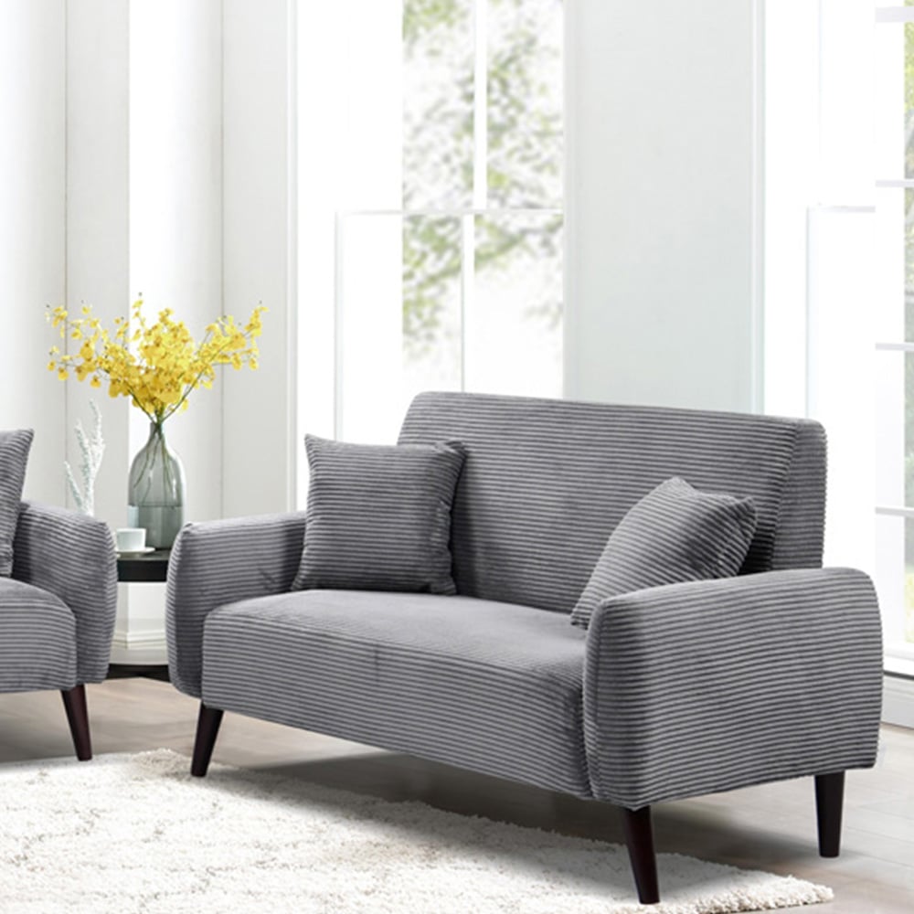 Brooklyn 5 Seater Grey Jumbo Cord Sofa Set Image 3
