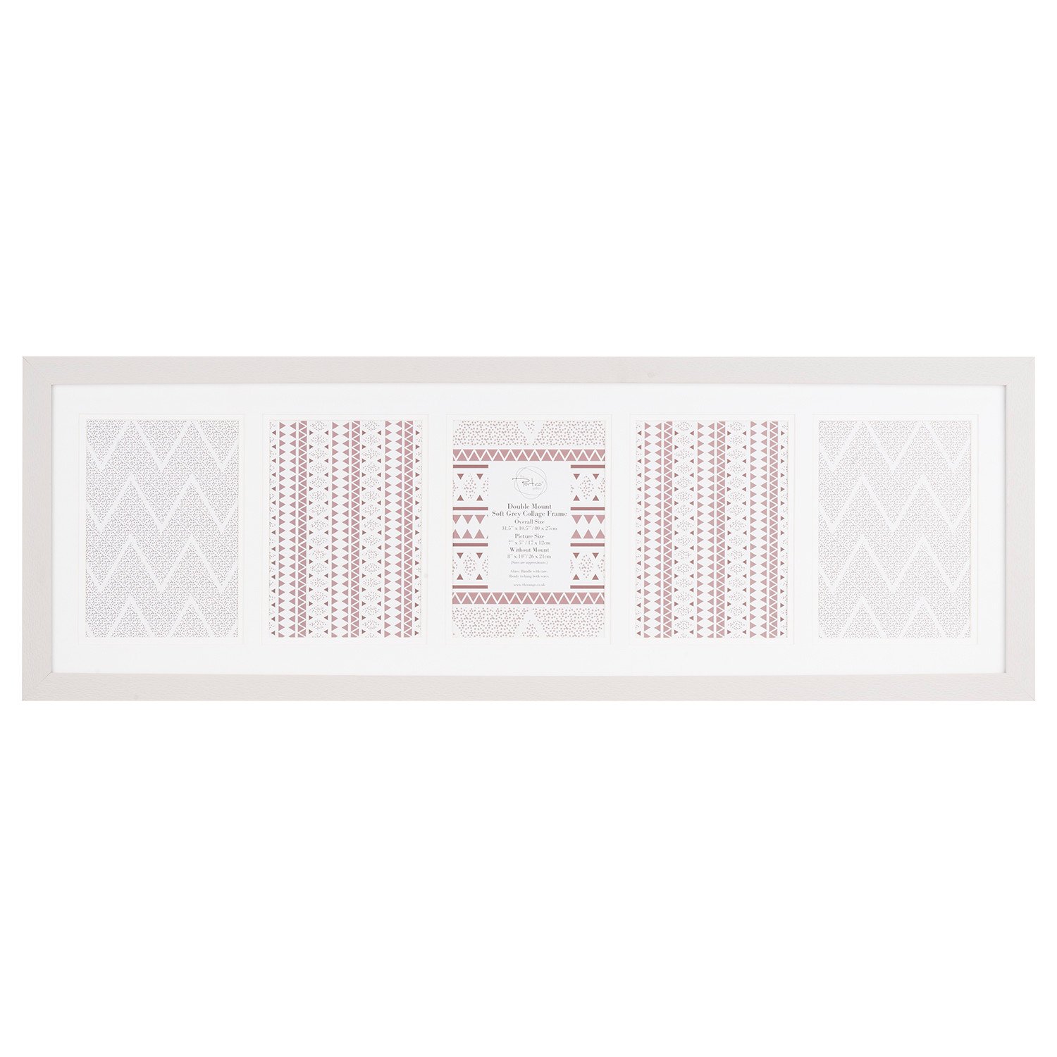 The Port. Co Gallery Soft Grey Collage Double Mount Photo Frame Image