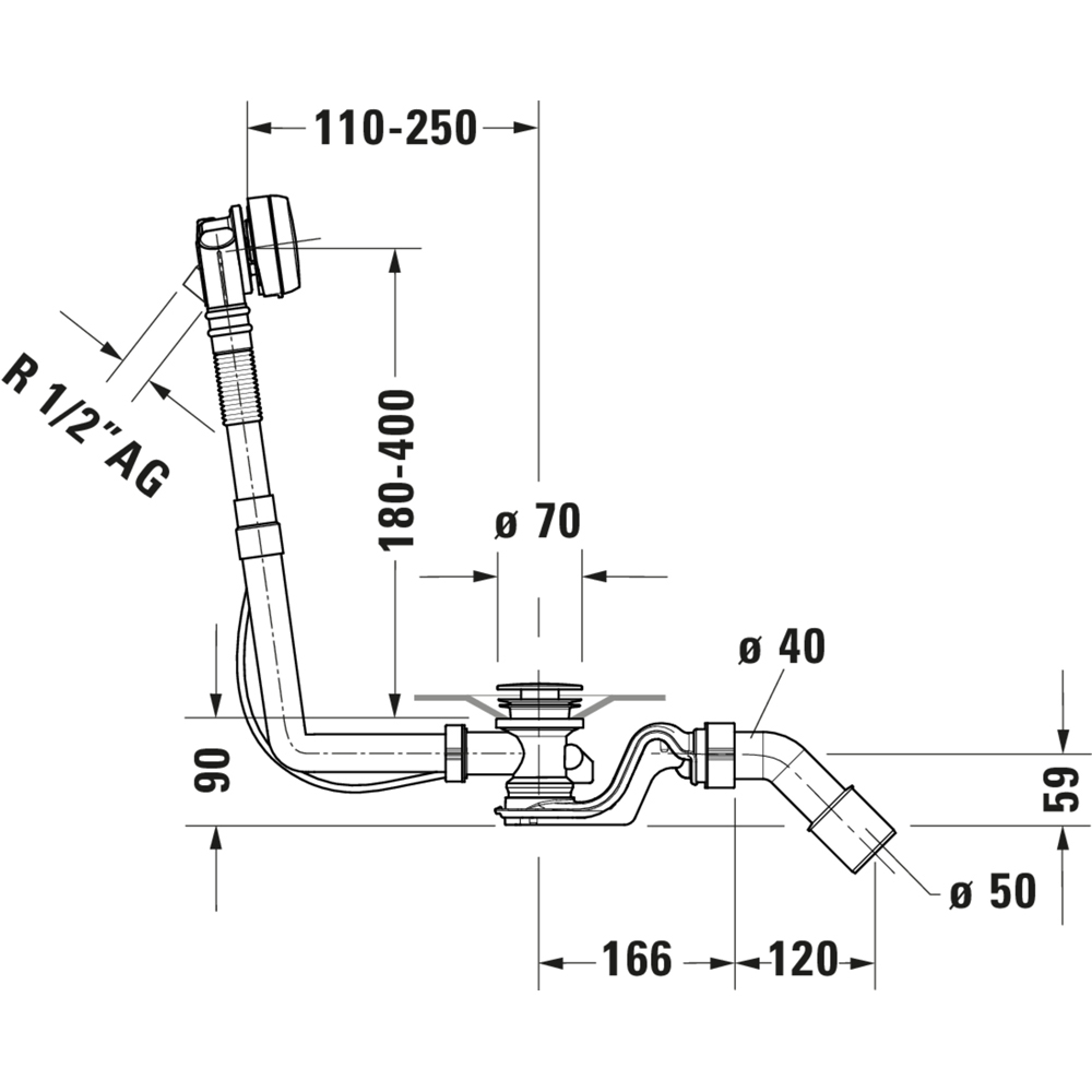 Duravit Chrome Waster and Overflow Image 4