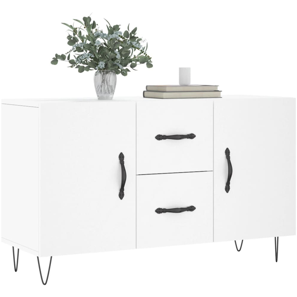 vidaXL 2 Door 2 Drawer White Sideboard Image 3