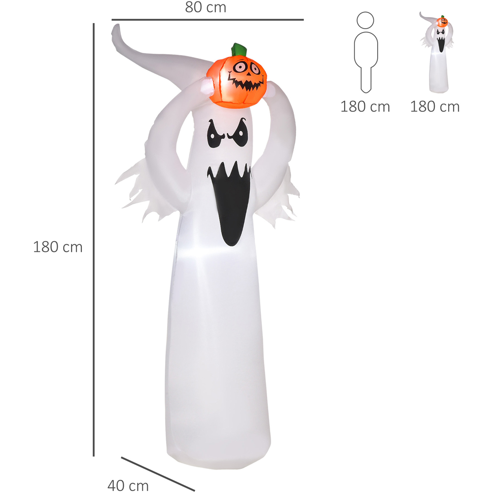 HOMCOM Halloween Inflatable Scary Ghost with Pumpkin 6ft Image 7