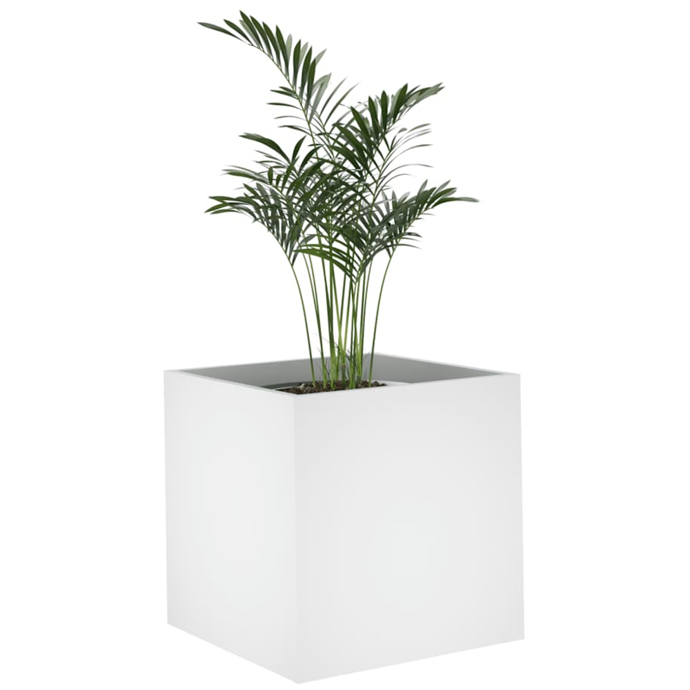 vidaXL White Engineered Wood Planter Box 40 x 40 x 40cm Image 3