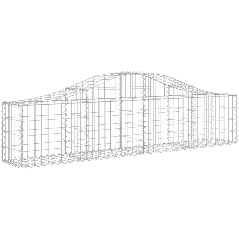 vidaXL Silver Galvanised Iron Gabion Basket 200 x 30 x 40/60cm 18 Pack Image 1