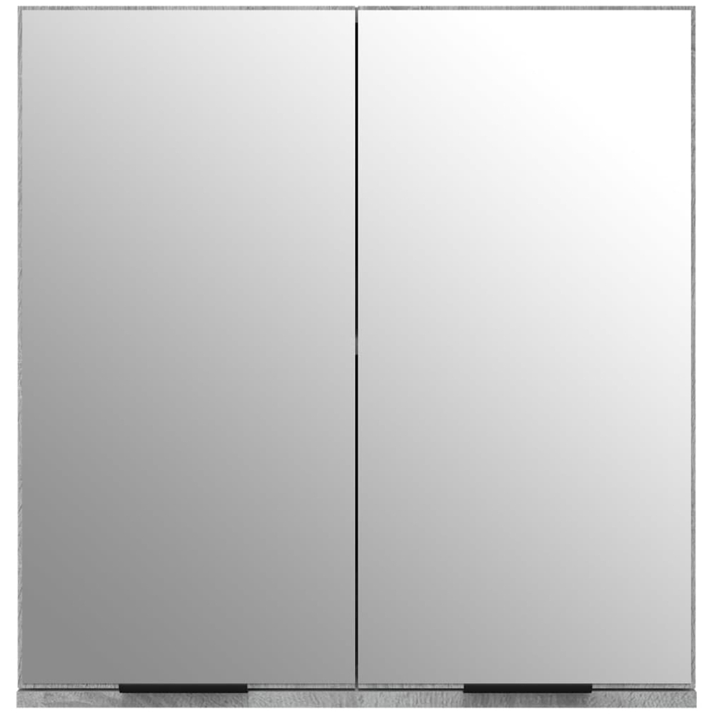 vidaXL 2 Door Grey Sonoma Mirrored Bathroom Cabinet Image 4