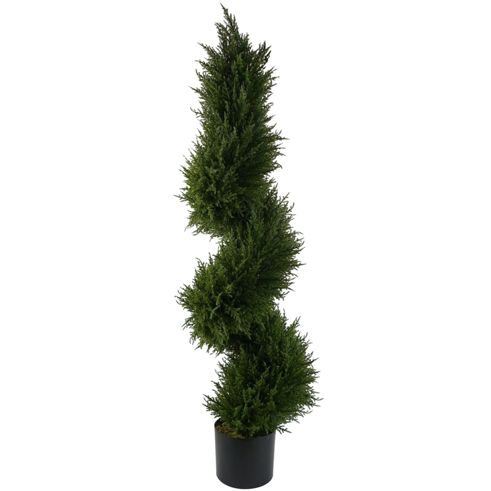 Leaf Artificial Spiral Cypress Topiary Tree 120cm Image 1