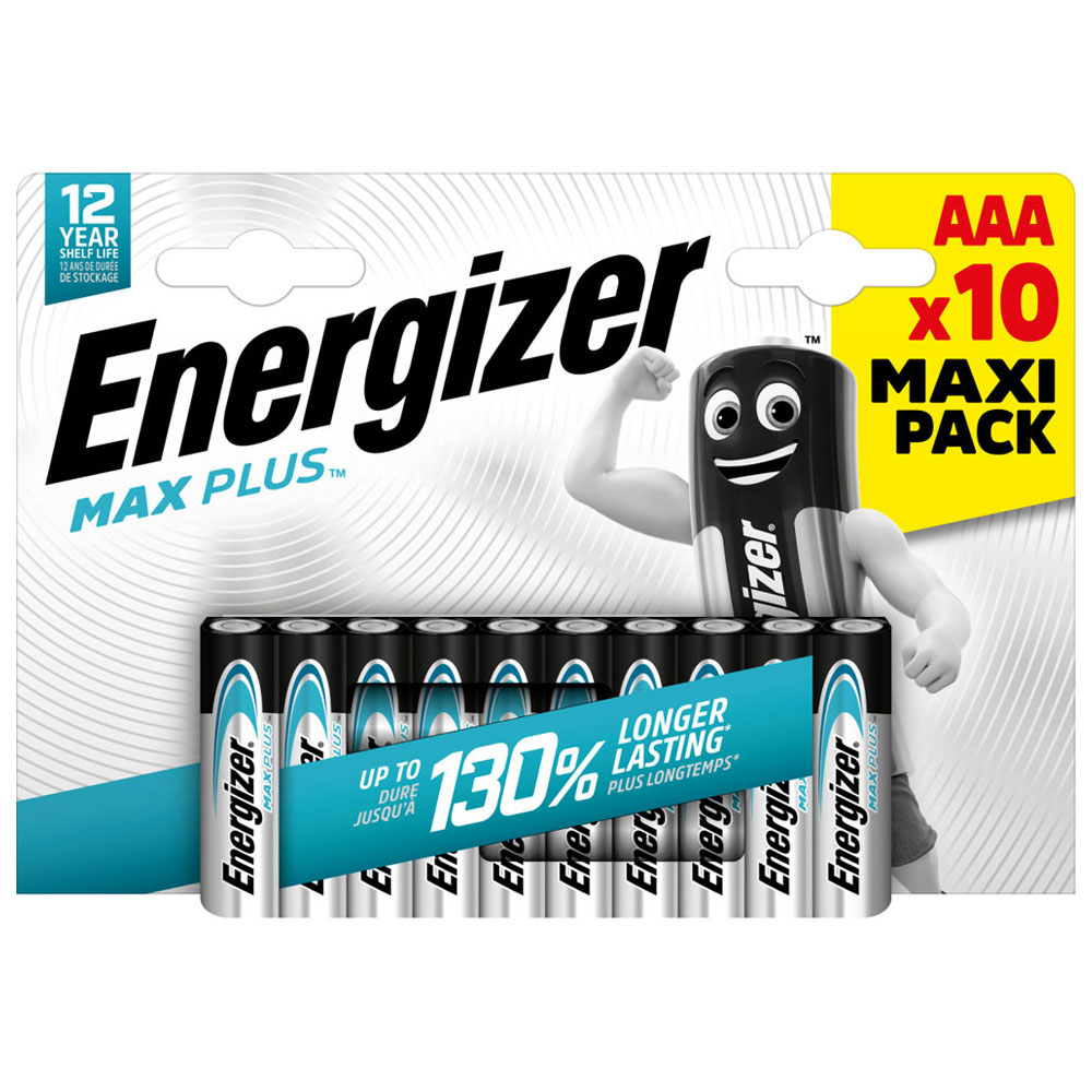Energizer Max Plus AAA 10 Pack Alkaline Batteries Image 1