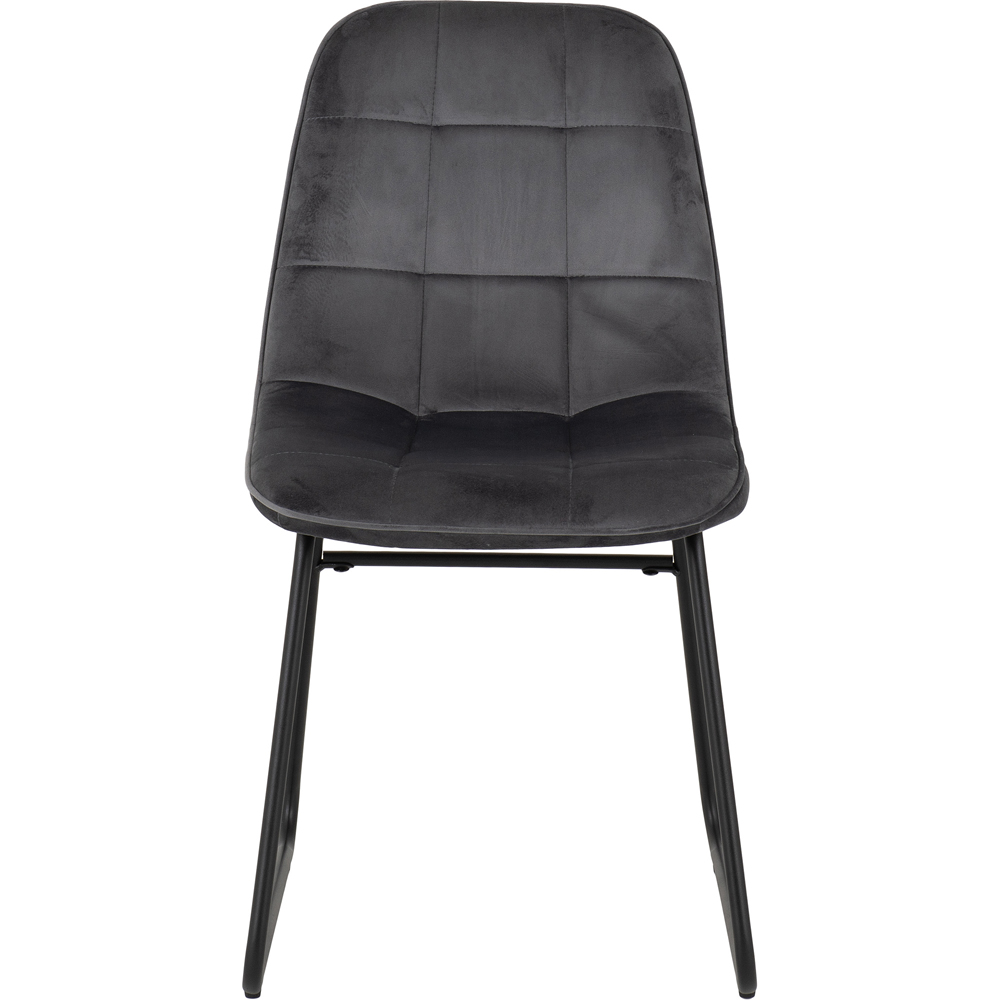 Seconique Lukas Set of 2 Grey Velvet Dining Chair Image 3