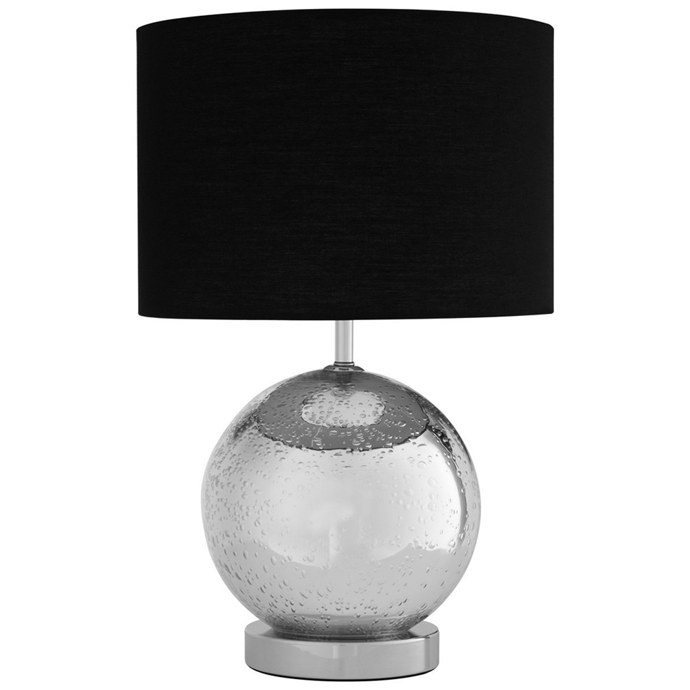 Premier Housewares Black Fabric Shade Table Lamp Image 1