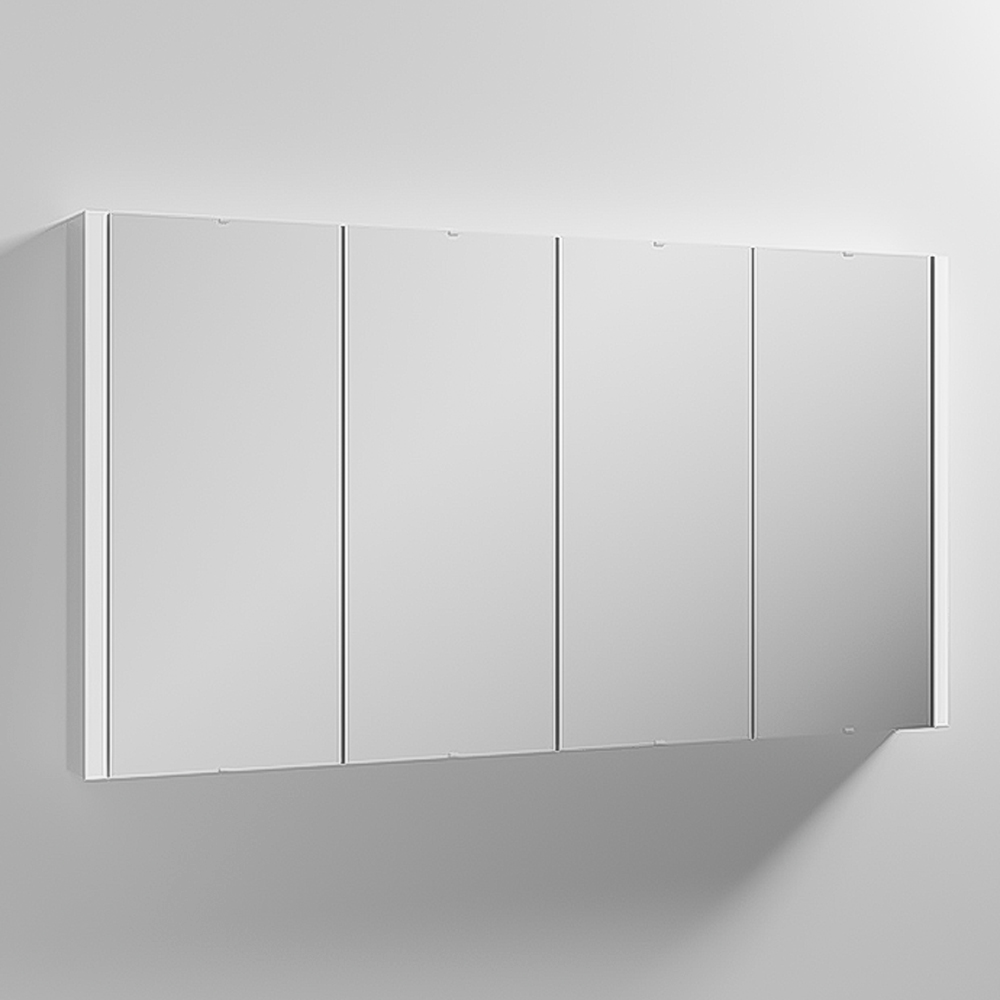 nuie Eden 4 Door Gloss White Wall Hung Mirror Cabinet 1200mm Image 1