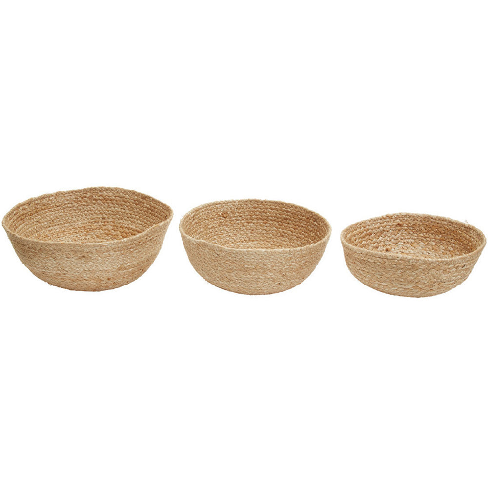 Premier Housewares Natural Round Jute Basket Set of 3 Image 1