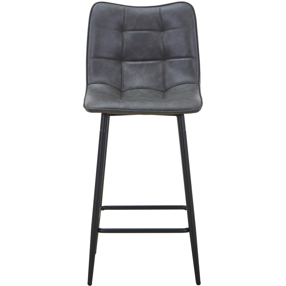 Portland Kensington Grey Faux Leather Bar Stool Image 2