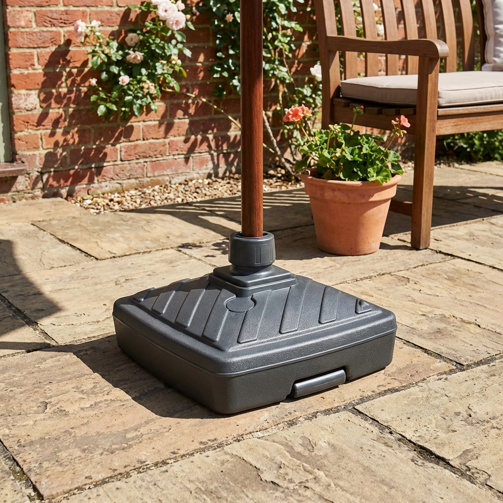 Dark Grey Square Parasol Base 40L Image 3