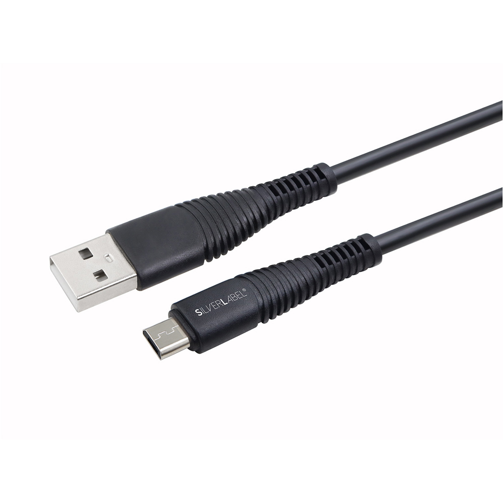 SilverLabel Black Micro USB Cable 1m Image 2