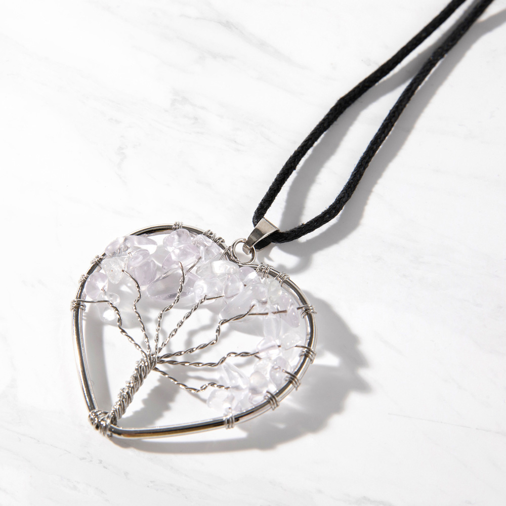 Myga Clear Quartz Tree of Life Pendant Image 3
