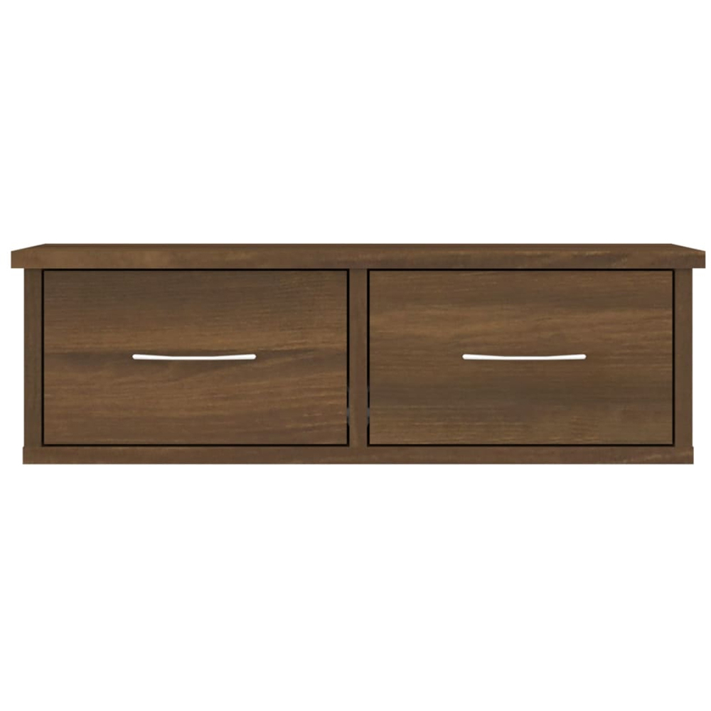 vidaXL 2 Drawer Brown Oak Wall Cabinet Image 2
