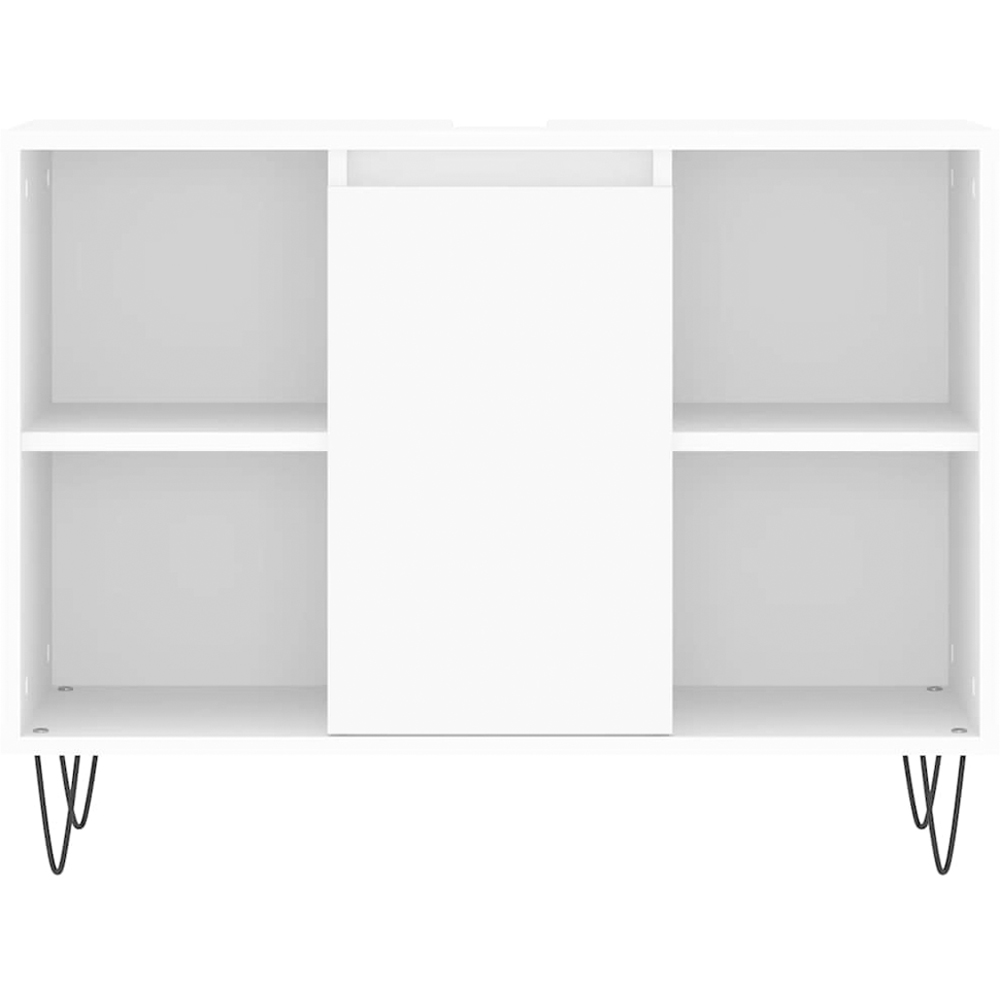 vidaXL Single Door 4 Open Shelf White Bathroom Cabinet Image 5