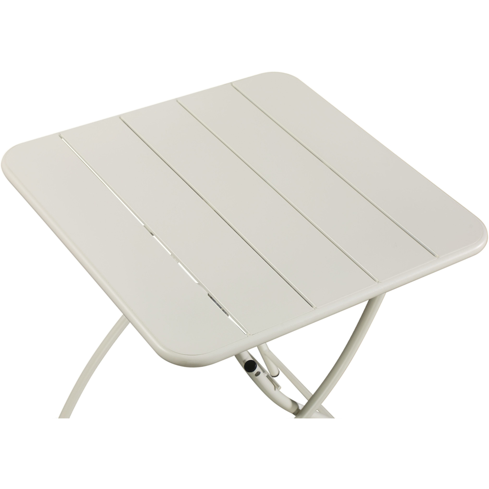 Core Products 2 Seater White Square Metal Foldable Garden Bistro Table Image 3