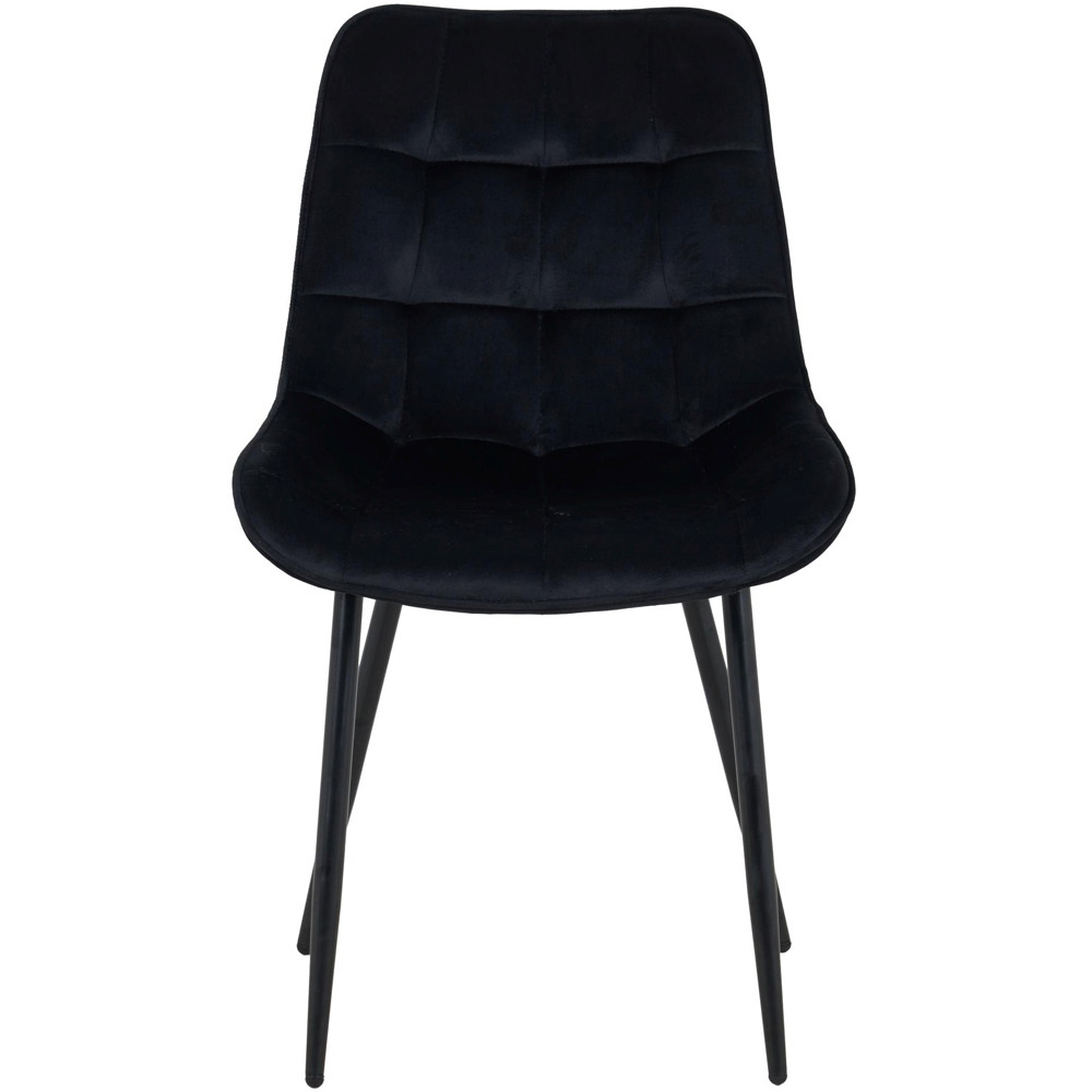 Indoor Living New York 4 Seater Black Erica Velvet Dining Table Set Image 4