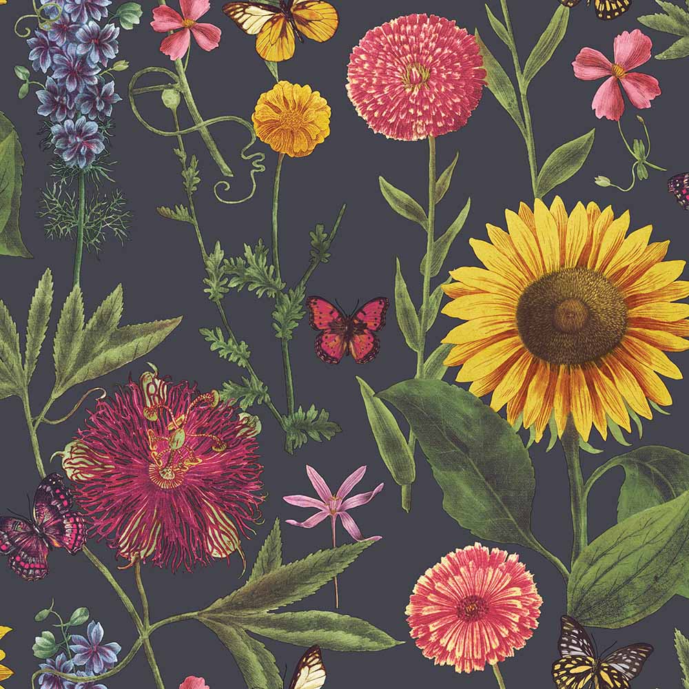 Arthouse Summer Garden Charcoal Multi Wallpaper Image 1