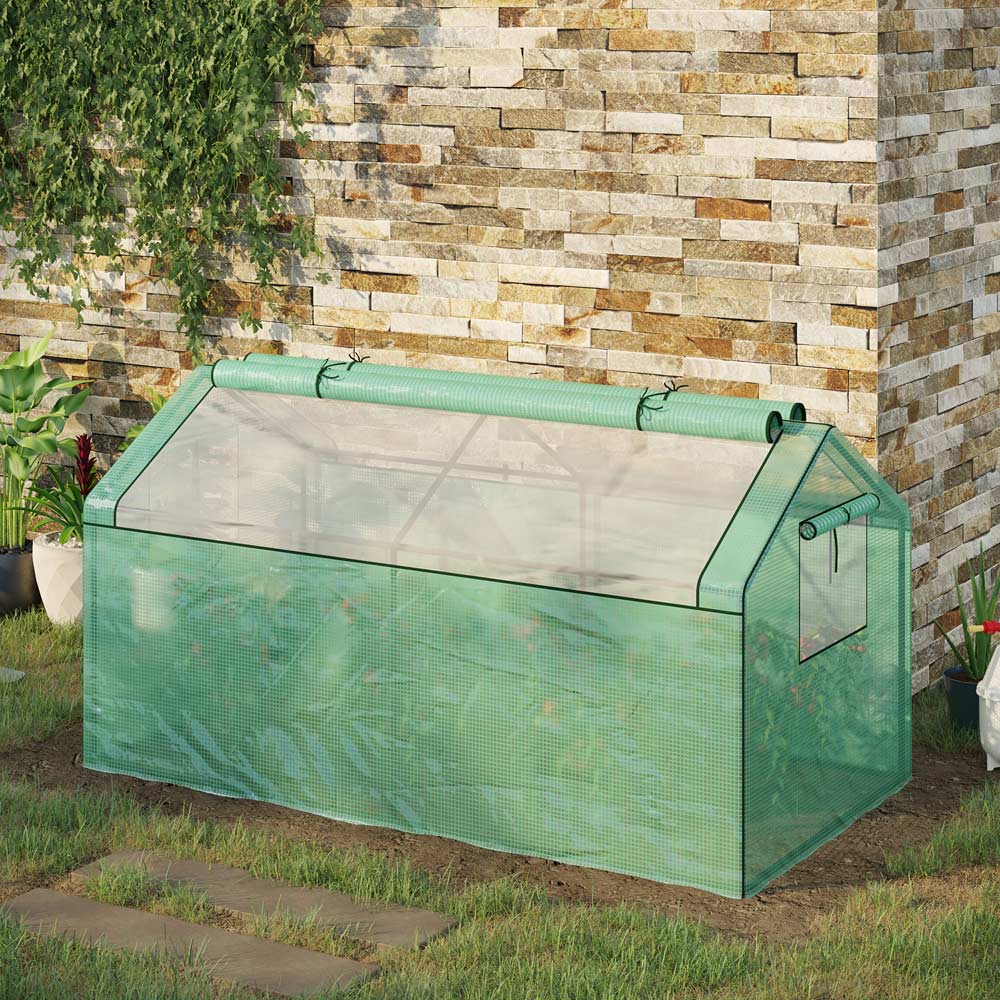 Outsunny Green PE Cover 3 x 5.9ft Portable Mini Greenhouse Image 2