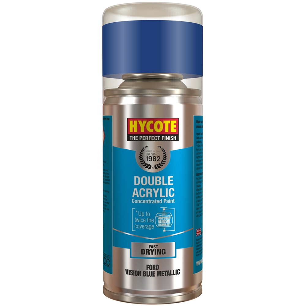 Hycote Vision Blue Metallic Double Acrylic Spray Paint 8CPC Image