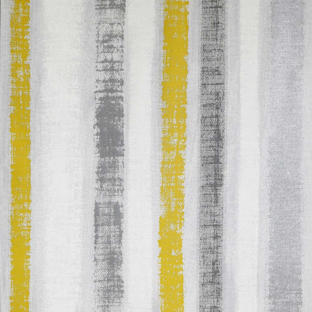 Arthouse Painted Vertical Stripes Ochre and Grey Wallpaper Image 1